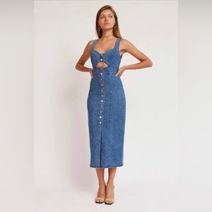 Finders Keepers denim midi dress